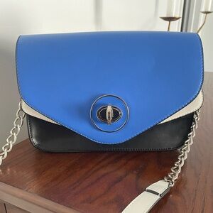 United Colors of Benetton Stylish Blue and Black Women's Bag